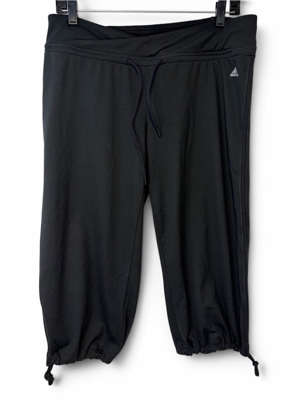 adidas Black Capri Drawstring Joggers Women’s Size L